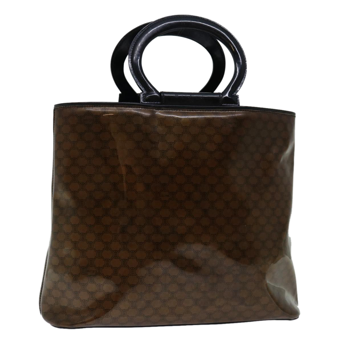 CELINE Macadam Canvas Hand Bag Brown Auth 69047
