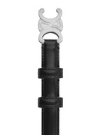 CELINE Triomphe Small Taurillon Leather Belt Black