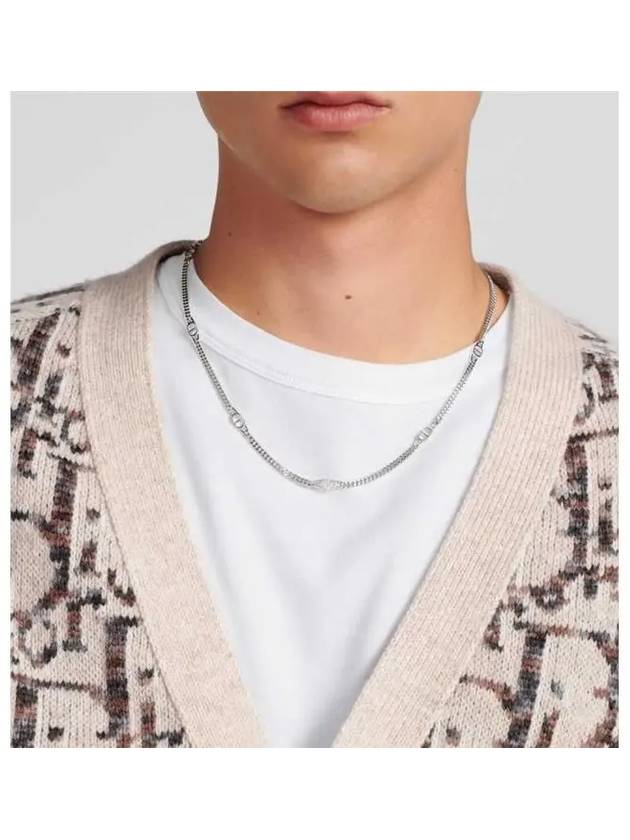 CD Icon Slim Chain Link Necklace Silver Dior