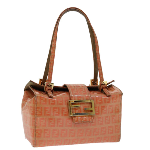 FENDI Zucchino Canvas Mamma Baguette Shoulder Bag Orange69113