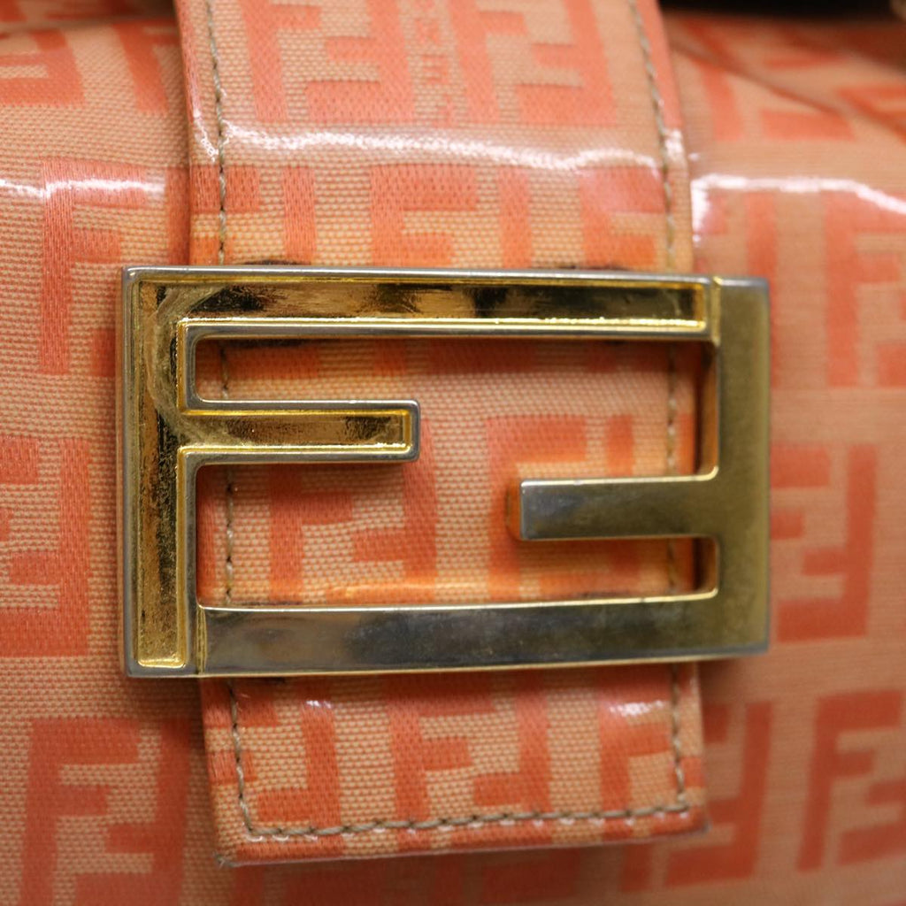 FENDI Zucchino Canvas Mamma Baguette Shoulder Bag Orange69113