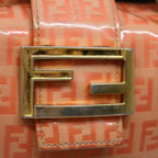FENDI Zucchino Canvas Mamma Baguette Shoulder Bag Orange69113