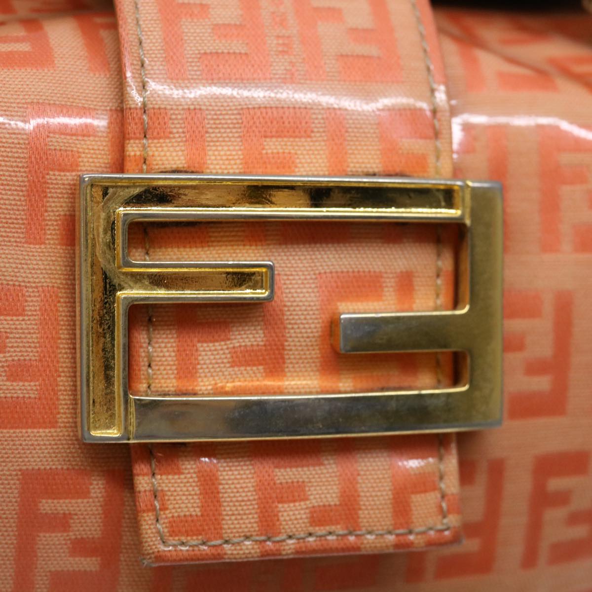 FENDI Zucchino Canvas Mamma Baguette Shoulder Bag Orange69113