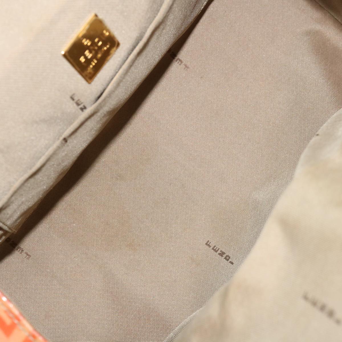 FENDI Zucchino Canvas Mamma Baguette Shoulder Bag Orange69113