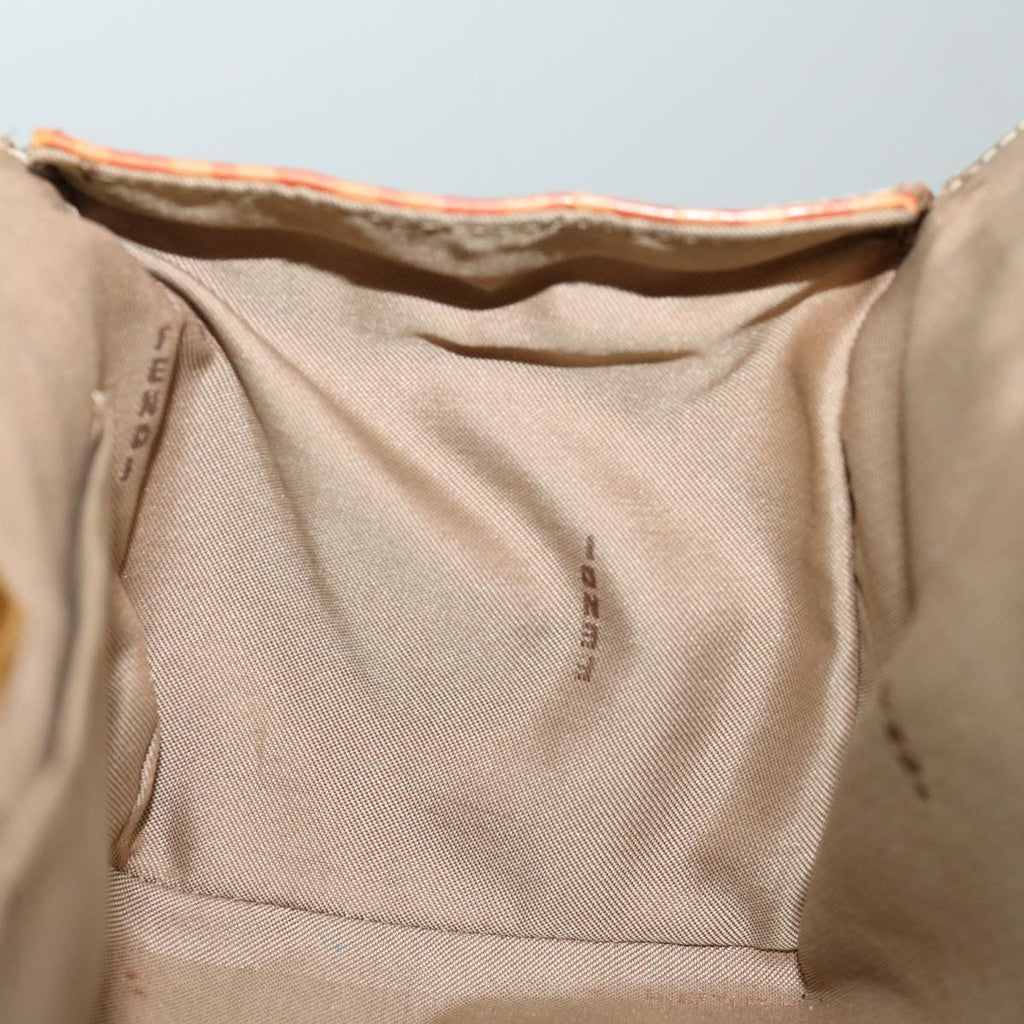 FENDI Zucchino Canvas Mamma Baguette Shoulder Bag Orange69113