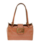 FENDI Zucchino Canvas Mamma Baguette Shoulder Bag Orange69113