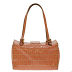FENDI Zucchino Canvas Mamma Baguette Shoulder Bag Orange69113