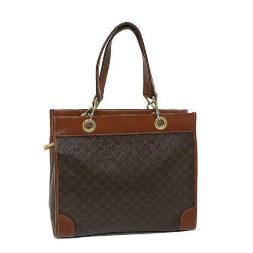 CELINE Macadam Canvas Shoulder Bag PVC Brown Auth 69135