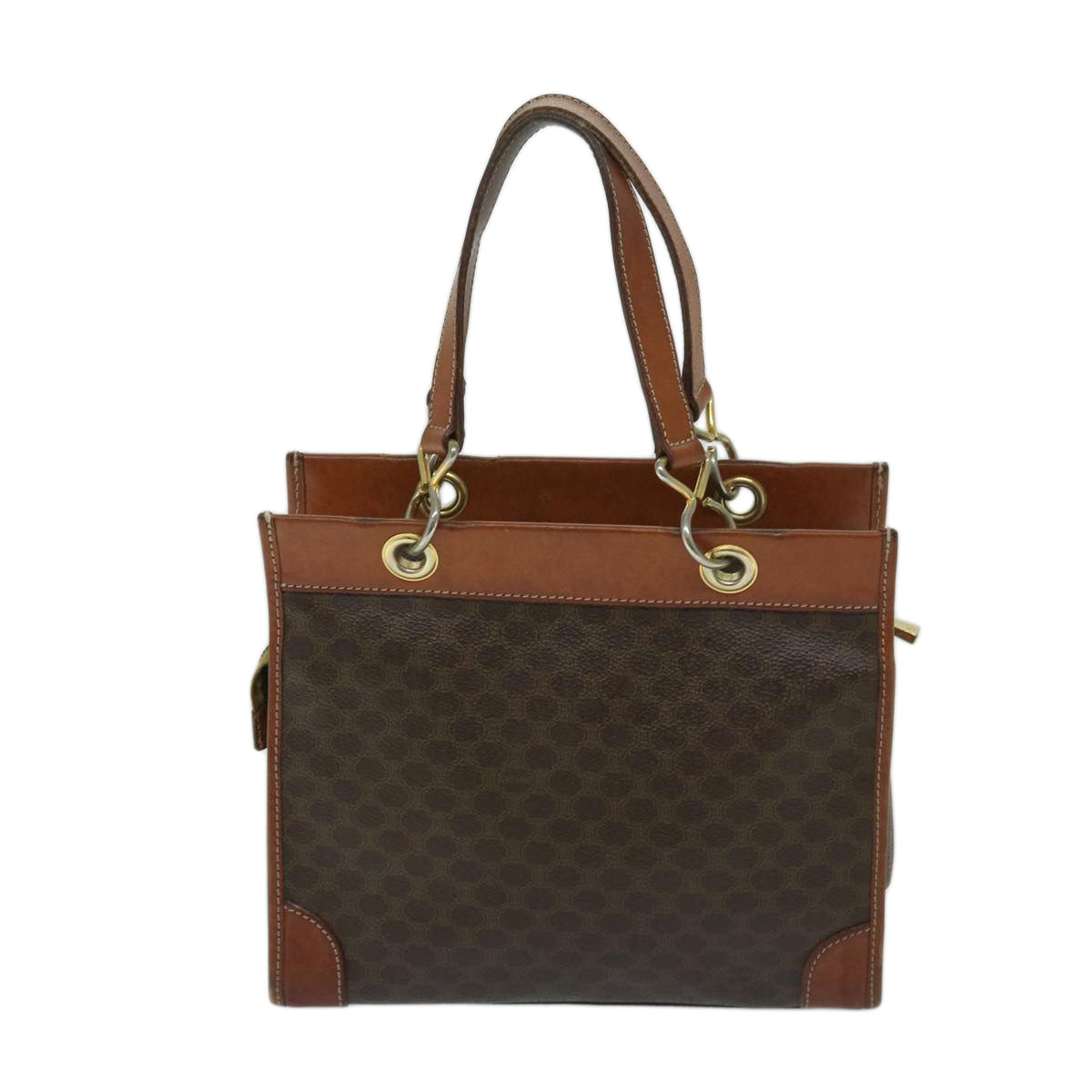 CELINE Macadam Canvas Shoulder Bag PVC Brown Auth 69135