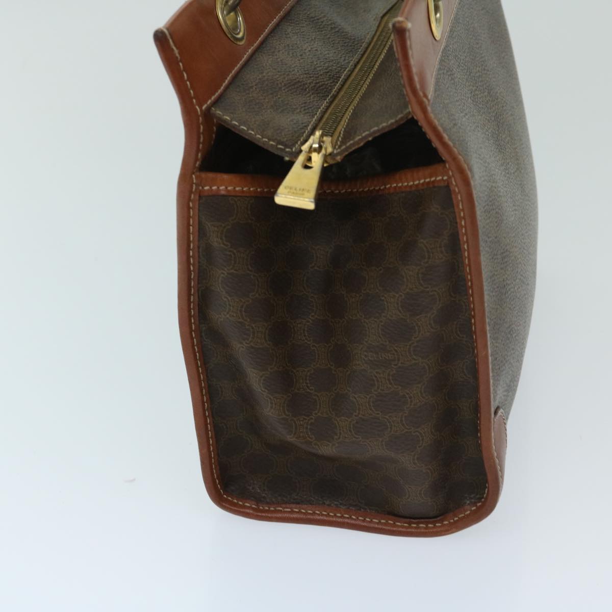 CELINE Macadam Canvas Shoulder Bag PVC Brown Auth 69135