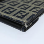 FENDI Zucchino Canvas Long Wallet Navy69136