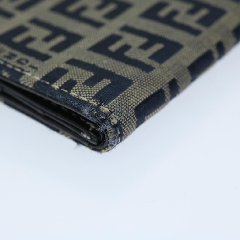 FENDI Zucchino Canvas Long Wallet Navy69136