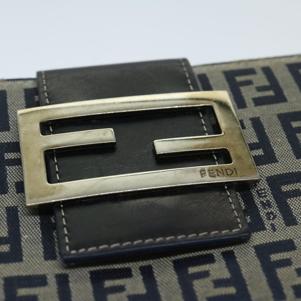 FENDI Zucchino Canvas Long Wallet Navy69136