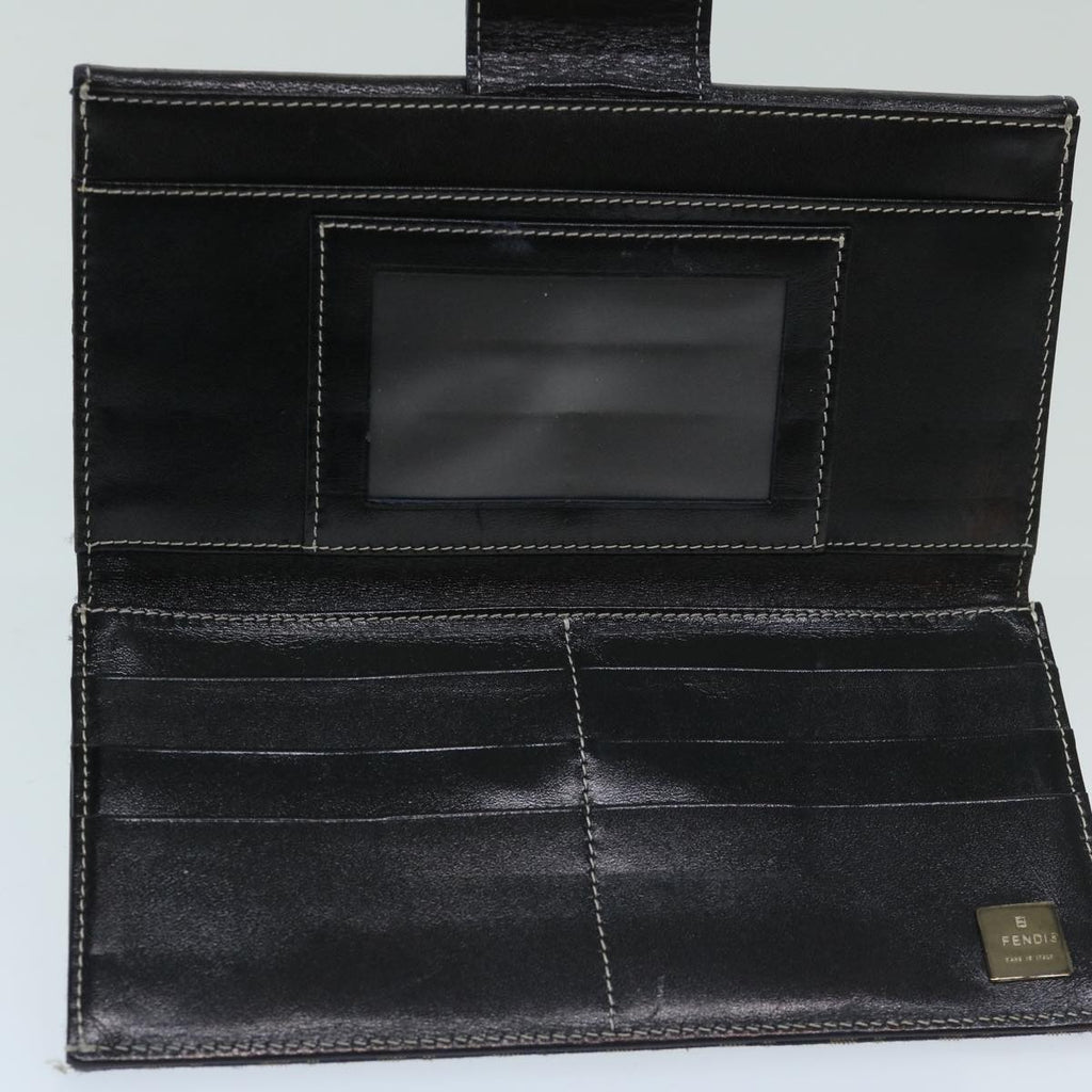 FENDI Zucchino Canvas Long Wallet Navy69136