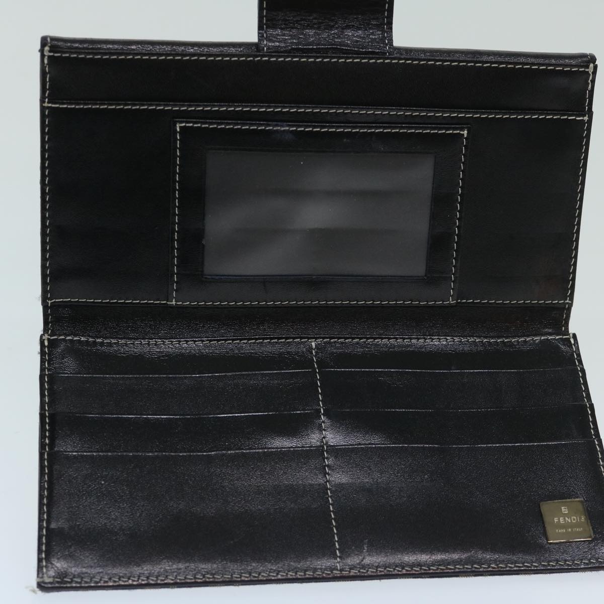 FENDI Zucchino Canvas Long Wallet Navy69136