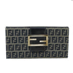 FENDI Zucchino Canvas Long Wallet Navy69136