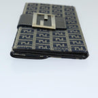 FENDI Zucchino Canvas Long Wallet Navy69136