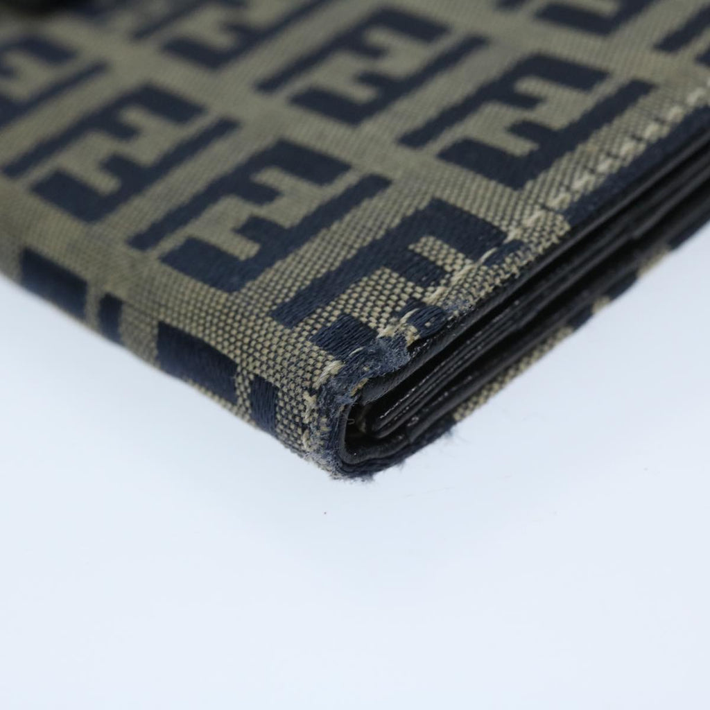FENDI Zucchino Canvas Long Wallet Navy69136