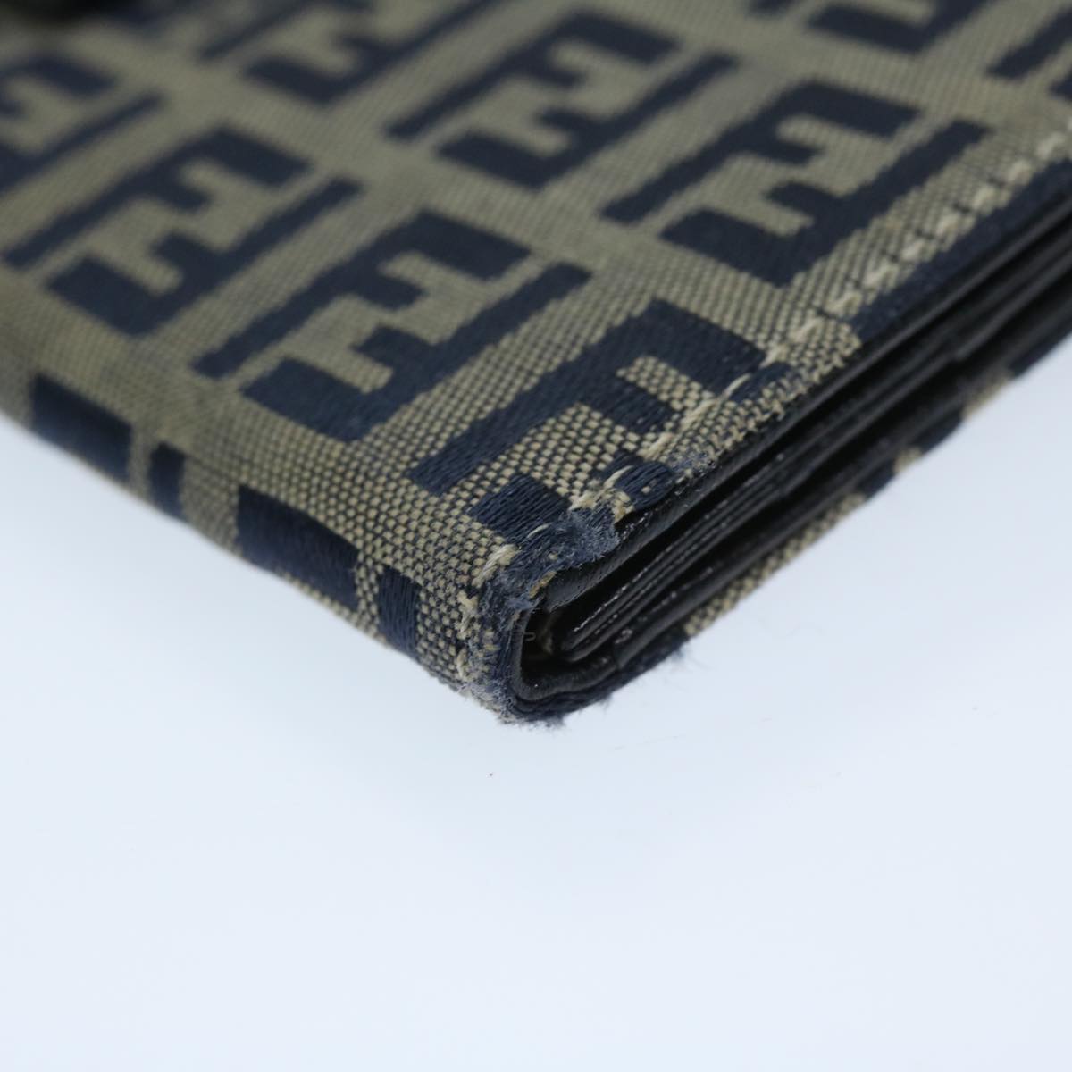 FENDI Zucchino Canvas Long Wallet Navy69136