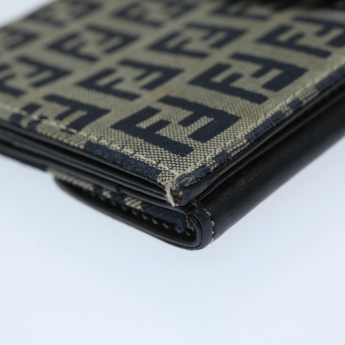 FENDI Zucchino Canvas Long Wallet Navy69136