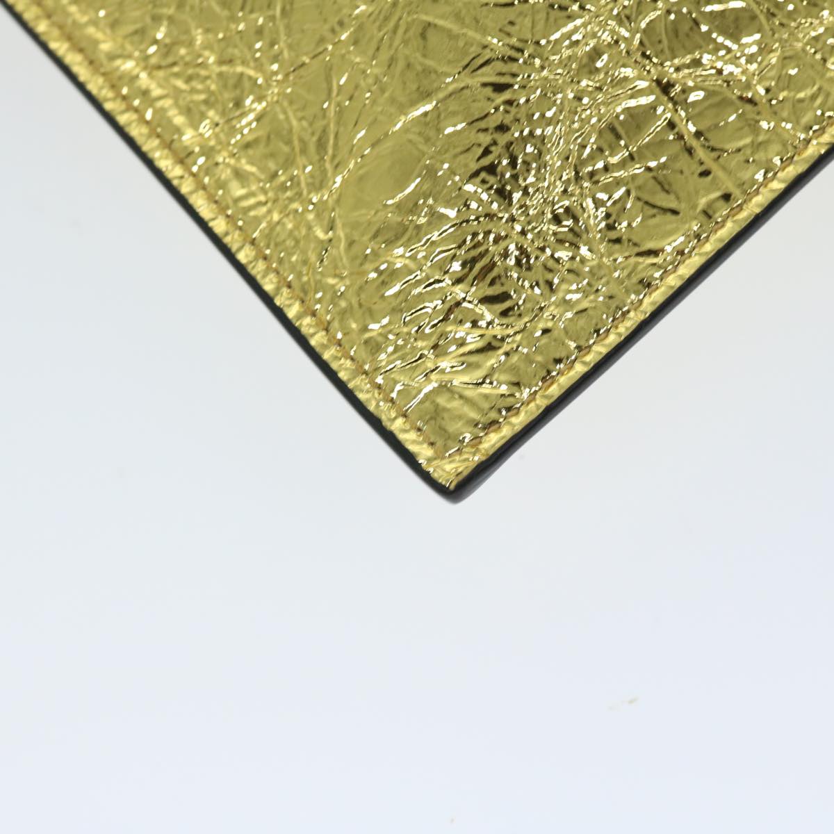 FENDI Clutch Bag Leather Gold Tone 8N017869145A