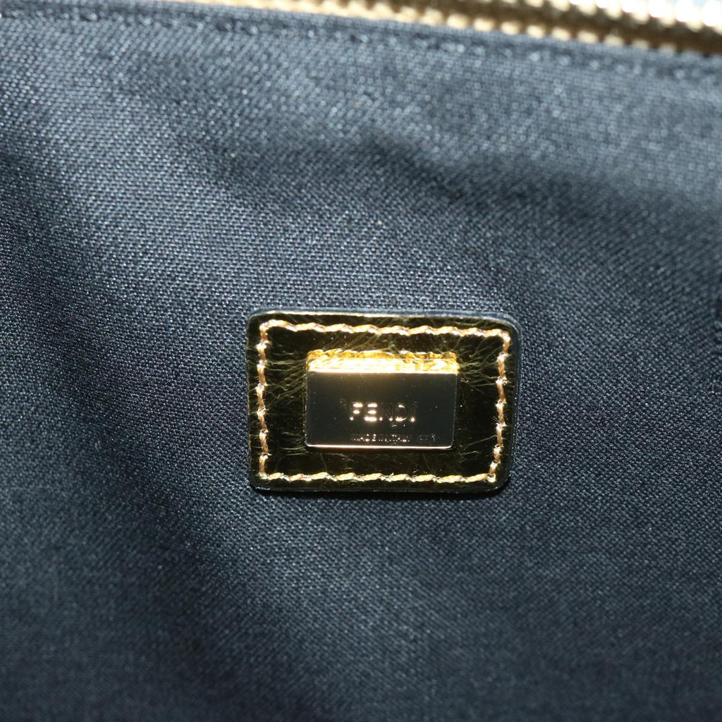 FENDI Clutch Bag Leather Gold Tone 8N017869145A