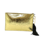 FENDI Clutch Bag Leather Gold Tone 8N017869145A
