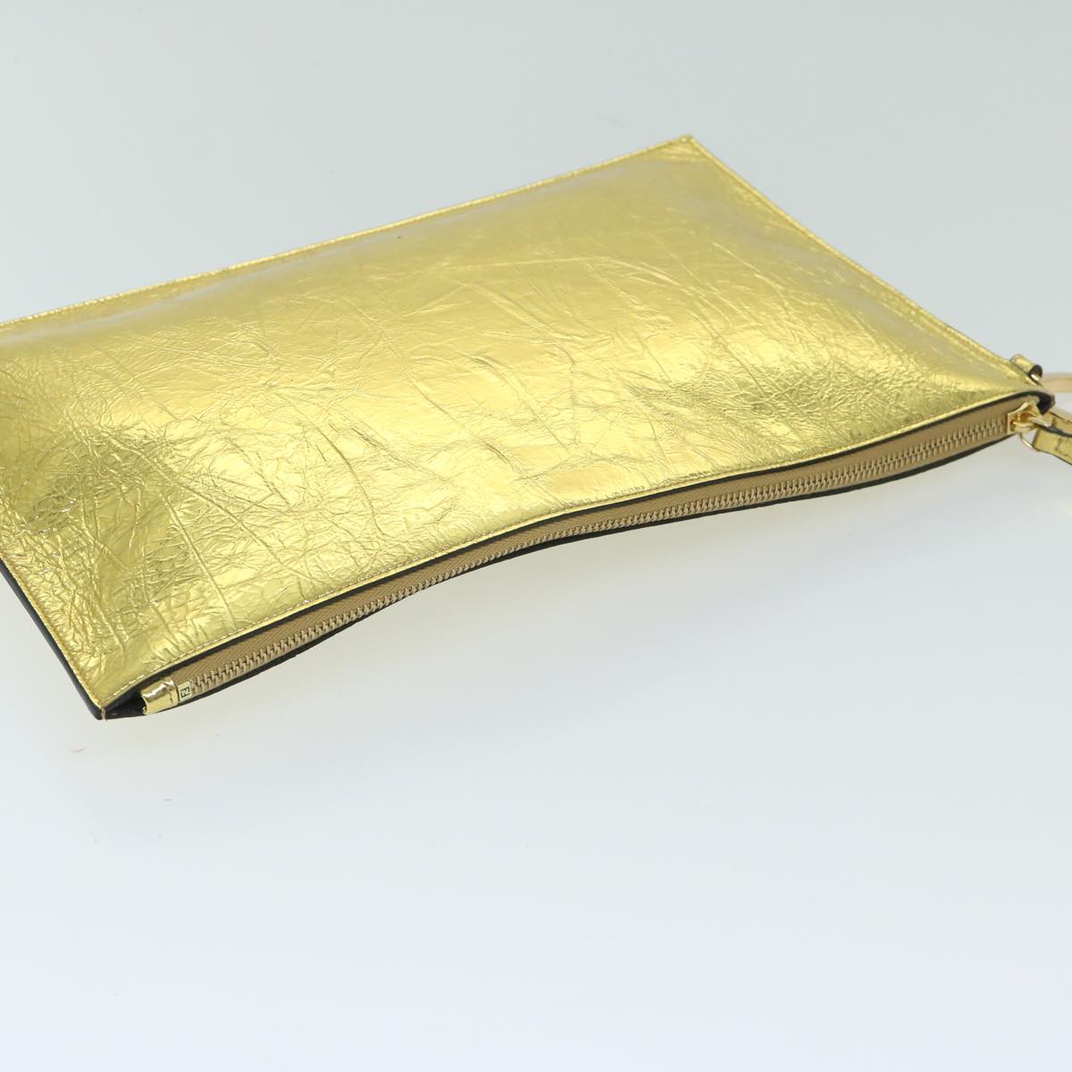 FENDI Clutch Bag Leather Gold Tone 8N017869145A