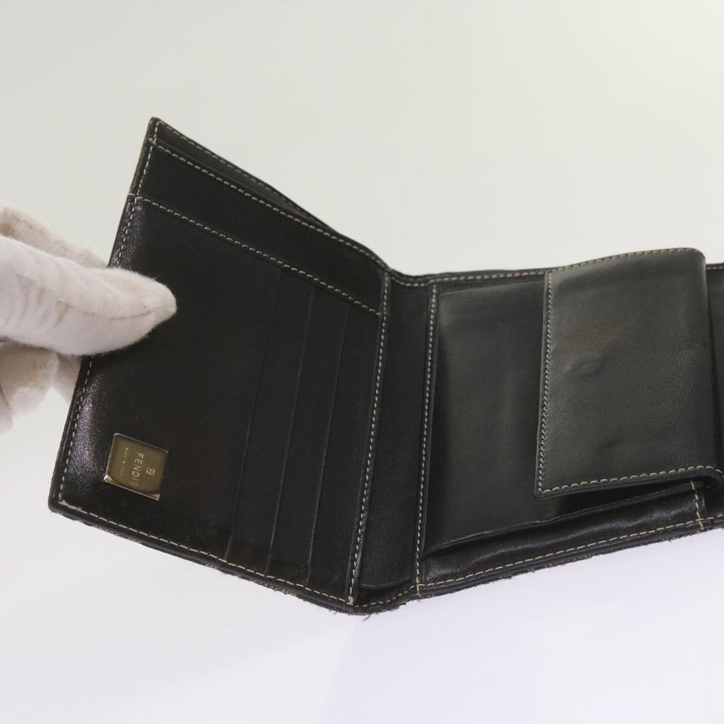 FENDI Zucchino Canvas Wallet Navy69148