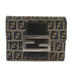 FENDI Zucchino Canvas Wallet Navy69148