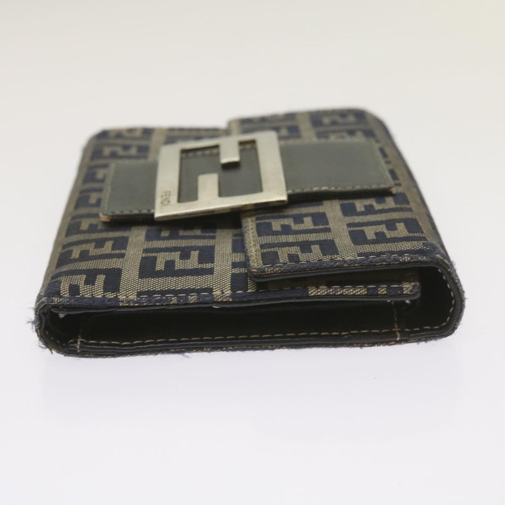 FENDI Zucchino Canvas Wallet Navy69148
