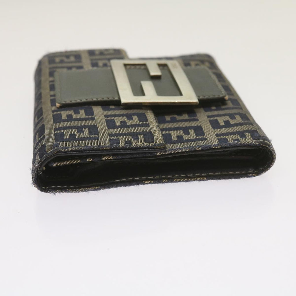 FENDI Zucchino Canvas Wallet Navy69148