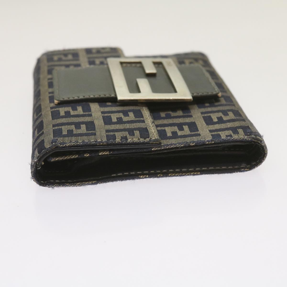 FENDI Zucchino Canvas Wallet Navy69148