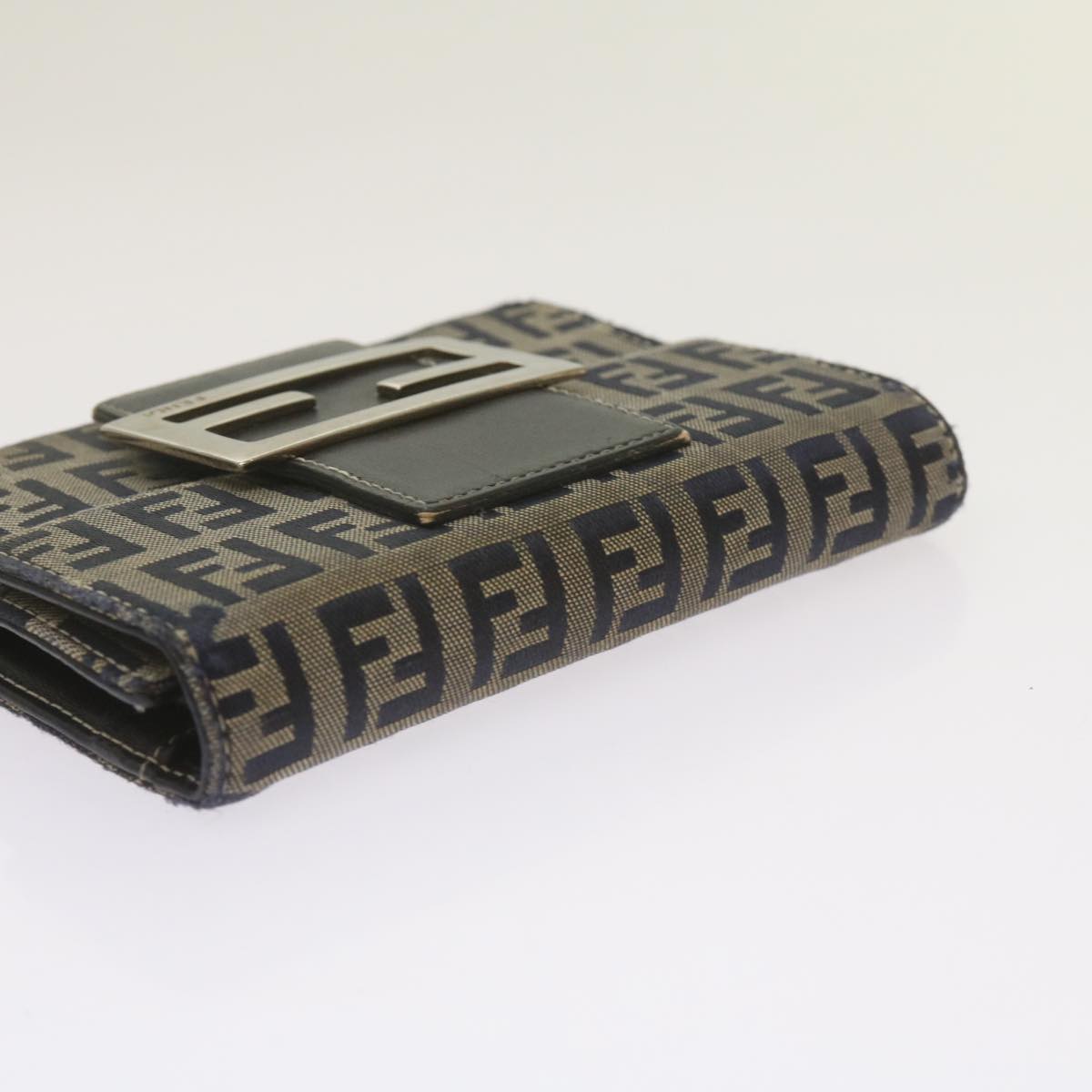 FENDI Zucchino Canvas Wallet Navy69148
