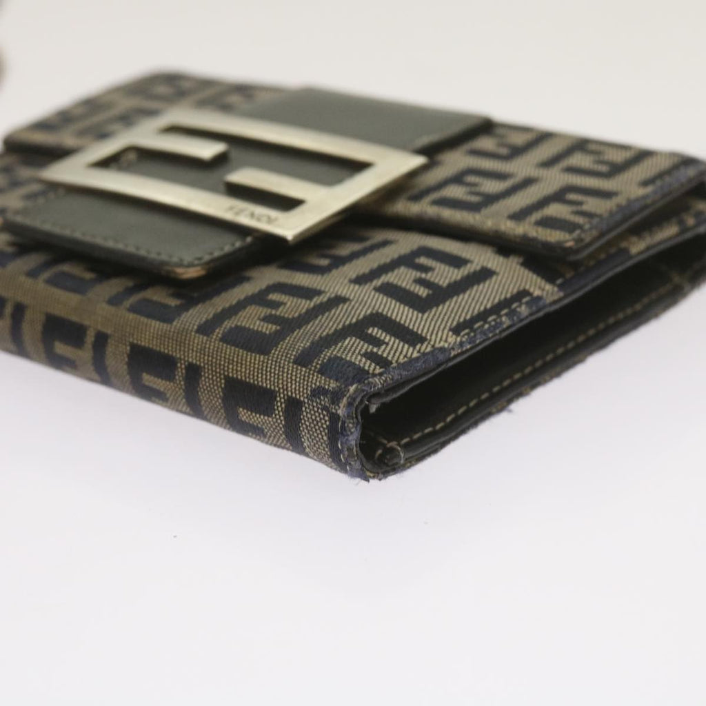 FENDI Zucchino Canvas Wallet Navy69148