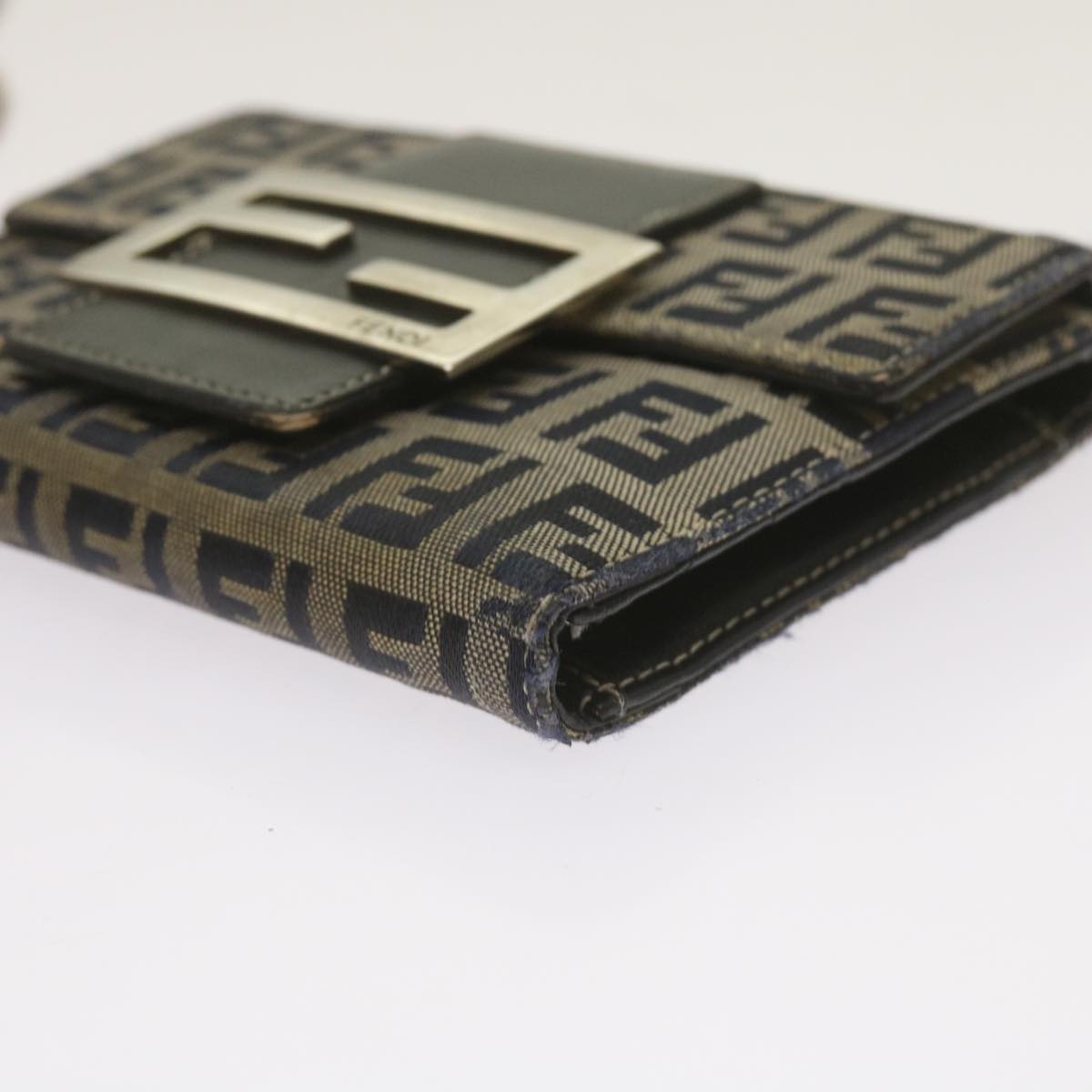 FENDI Zucchino Canvas Wallet Navy69148