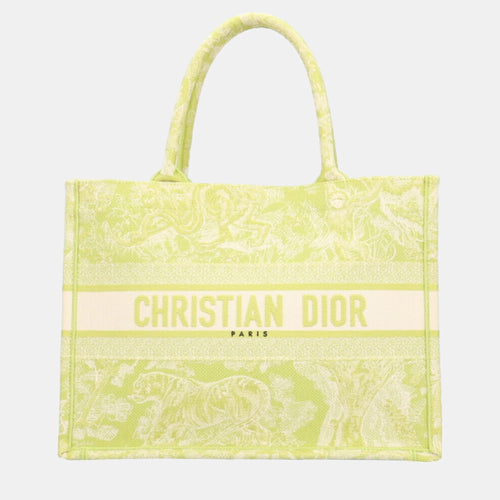 Dior Green Canvas Medium Book Tote Bag