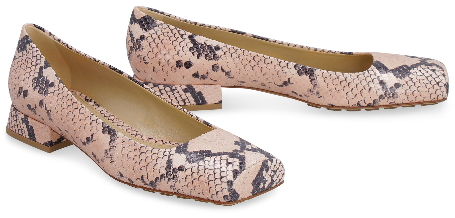 BOTTEGA VENETA Tower Snakeskin Print Leather Shoes for Women