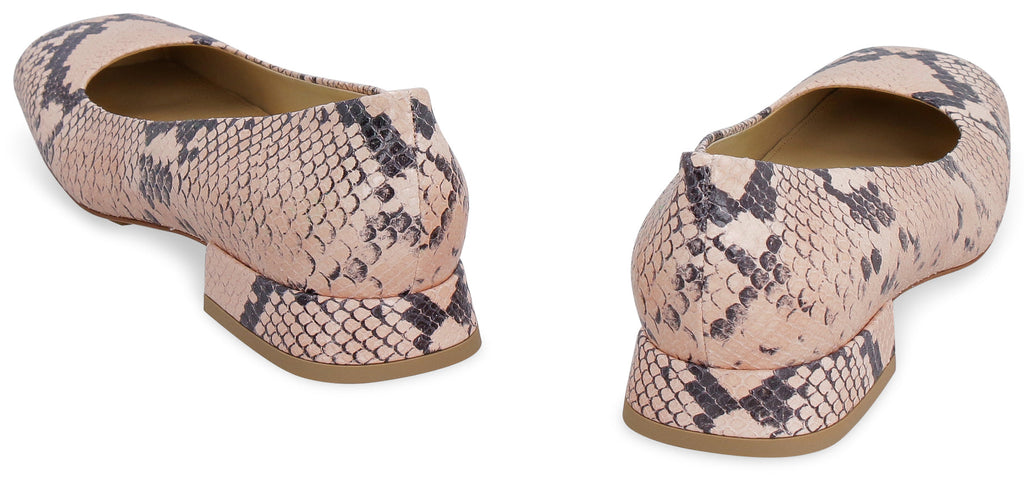 BOTTEGA VENETA Tower Snakeskin Print Leather Shoes for Women