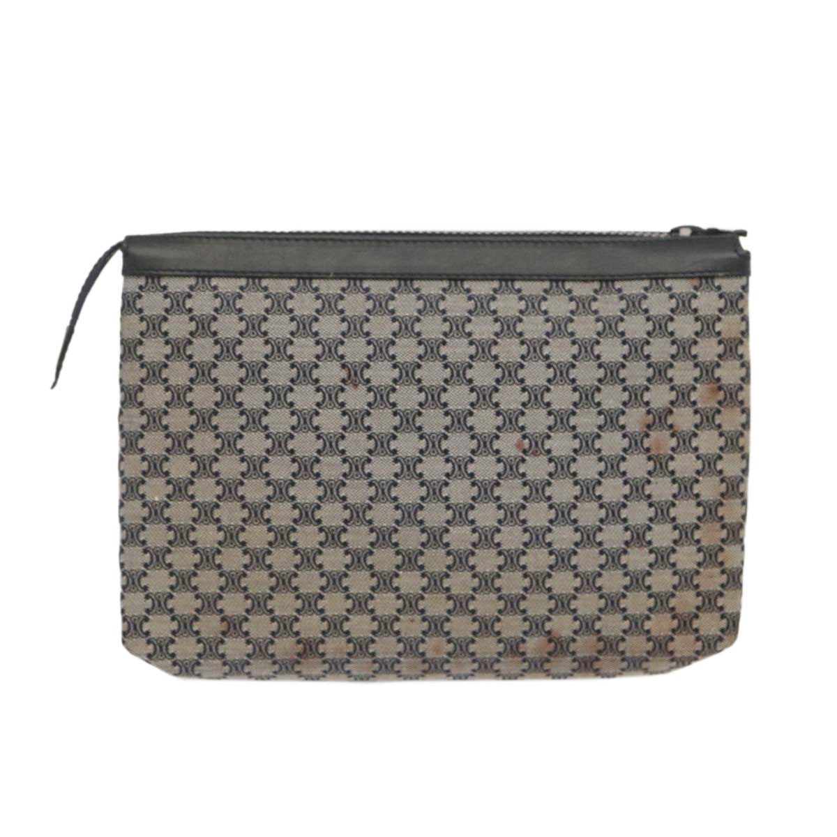 CELINE Macadam Canvas Clutch Bag Navy Auth 69236