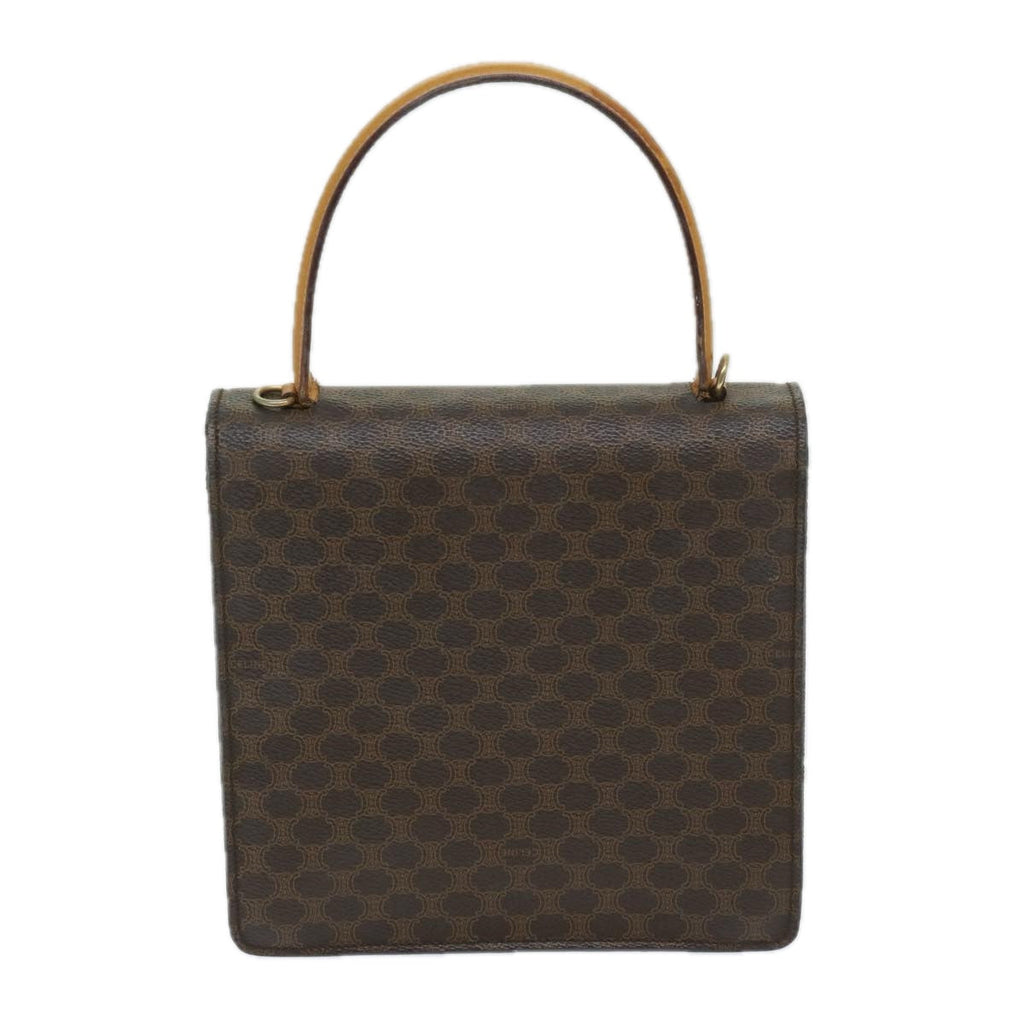 CELINE Macadam Canvas Hand Bag PVC Brown Auth 69272