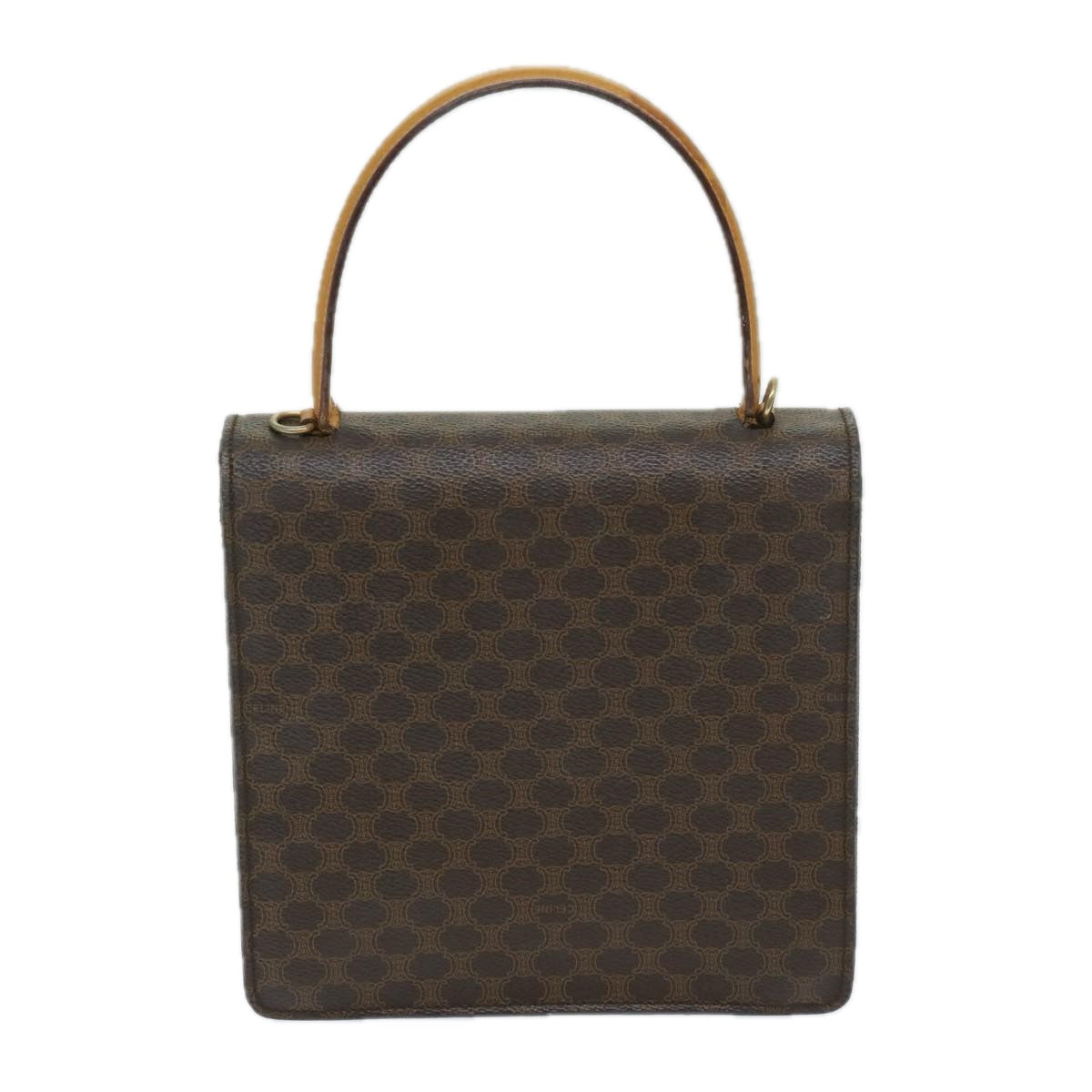 CELINE Macadam Canvas Hand Bag PVC Brown Auth 69272