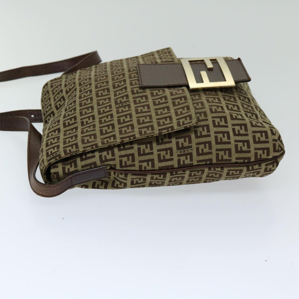 FENDI Zucchino Canvas Mammaget Shoulder Bag Beige69329