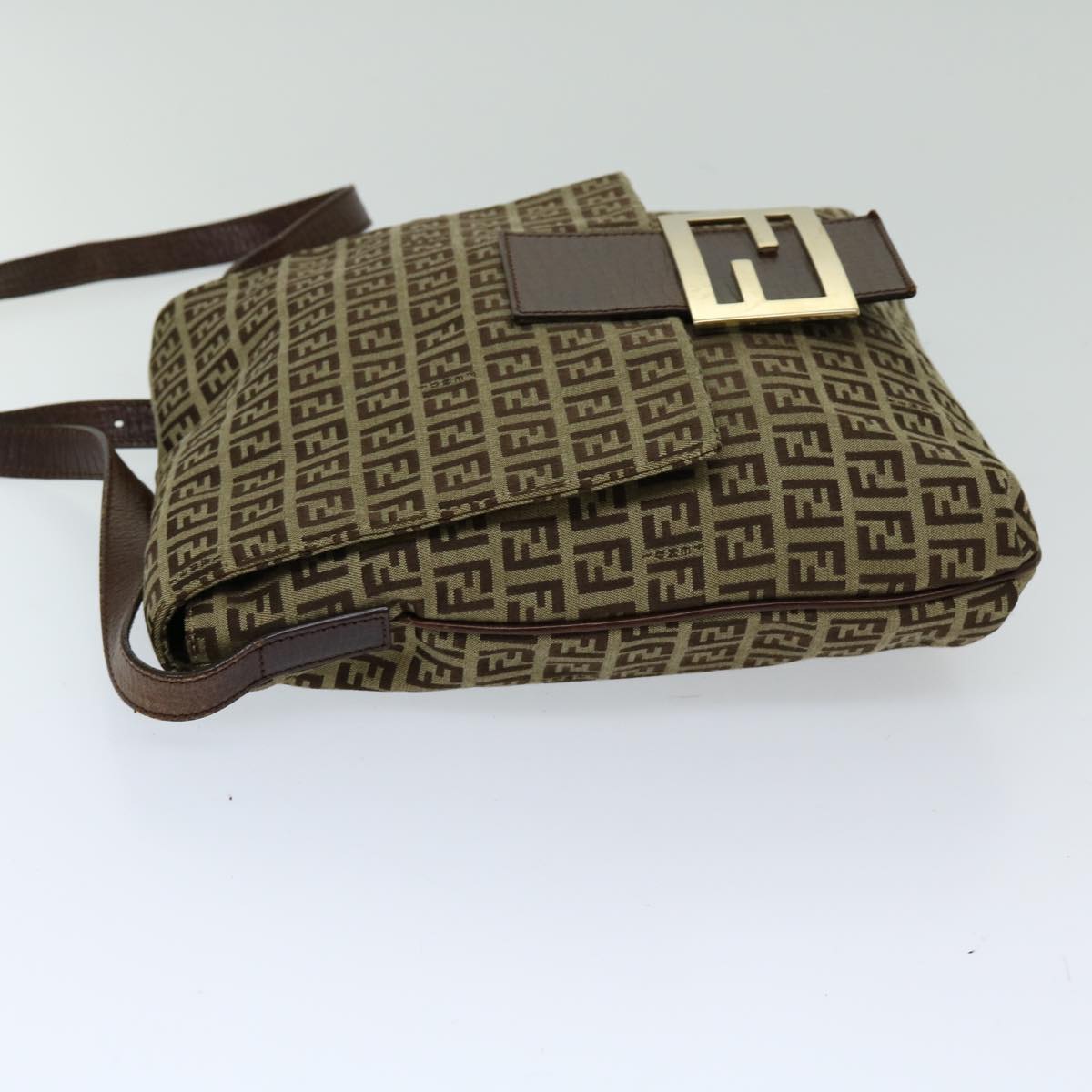 FENDI Zucchino Canvas Mammaget Shoulder Bag Beige69329