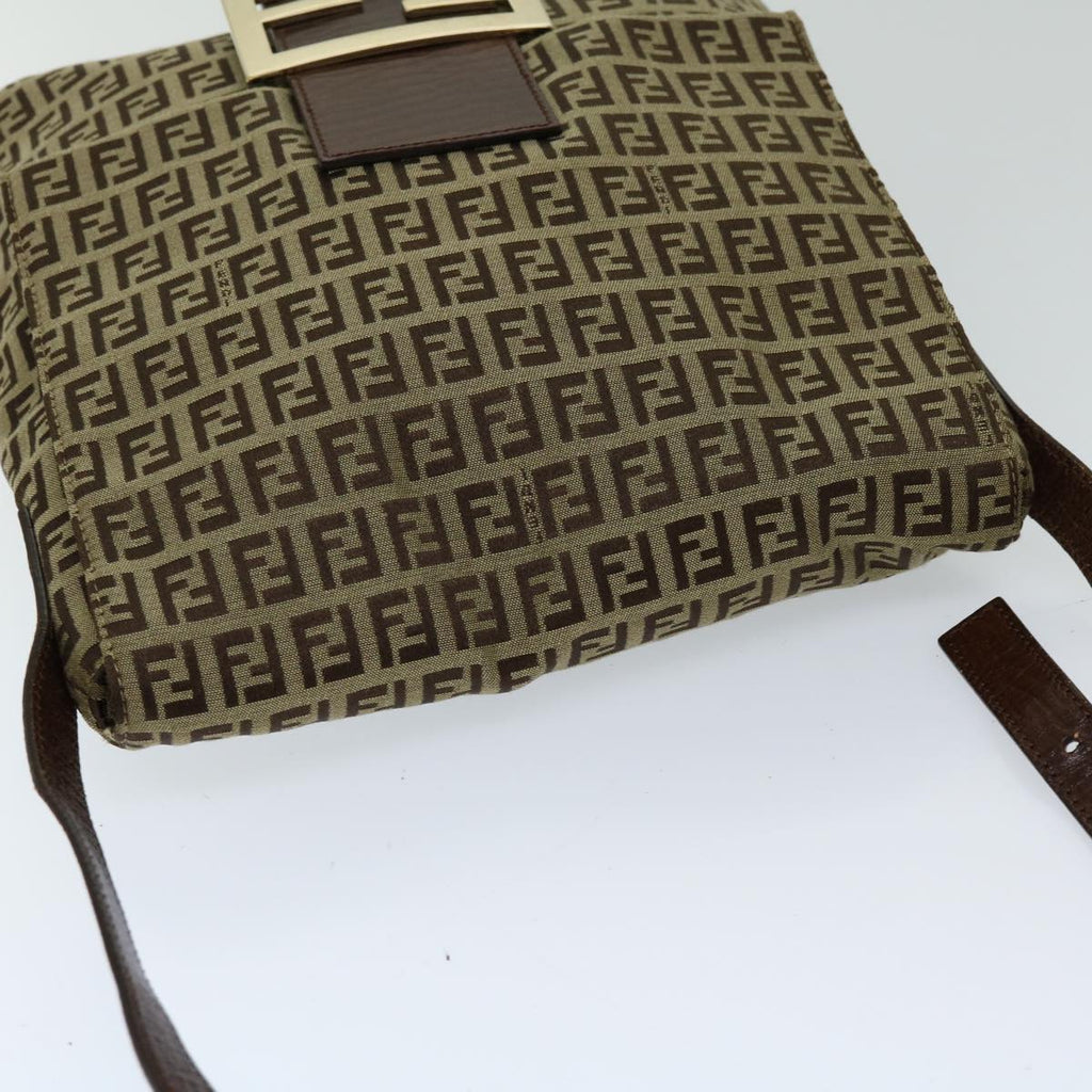 FENDI Zucchino Canvas Mammaget Shoulder Bag Beige69329