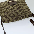 FENDI Zucchino Canvas Mammaget Shoulder Bag Beige69329