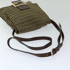 FENDI Zucchino Canvas Mammaget Shoulder Bag Beige69329