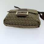 FENDI Zucchino Canvas Mammaget Shoulder Bag Beige69329