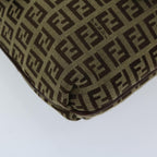 FENDI Zucchino Canvas Mammaget Shoulder Bag Beige69329