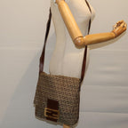 FENDI Zucchino Canvas Mammaget Shoulder Bag Beige69329
